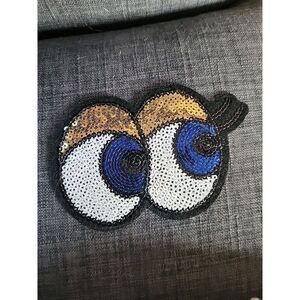 Sequin Eyeball Applique 4"x 2.5" Iron On